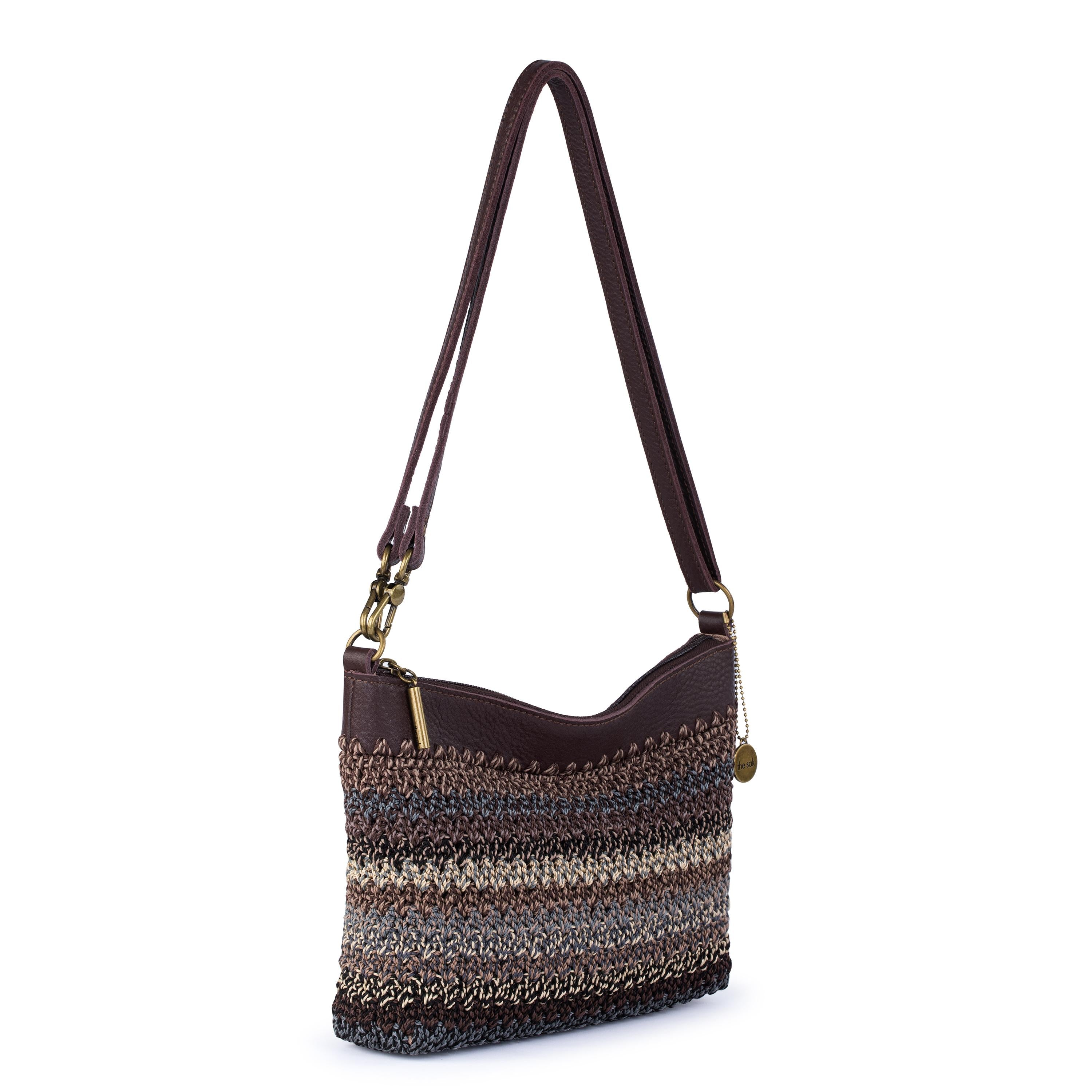 Lumi Crossbody Bag - Hand Crochet Woven Shoulder Purse with Aspen Stripe Design - Perfect for Casual Outings, Travel & Everyday Use