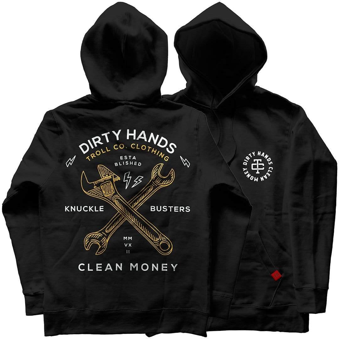 Black Twisting Wrench Hoodie - Stylish & Comfortable Pullover for Mechanics, DIY Enthusiasts & Streetwear Fashion