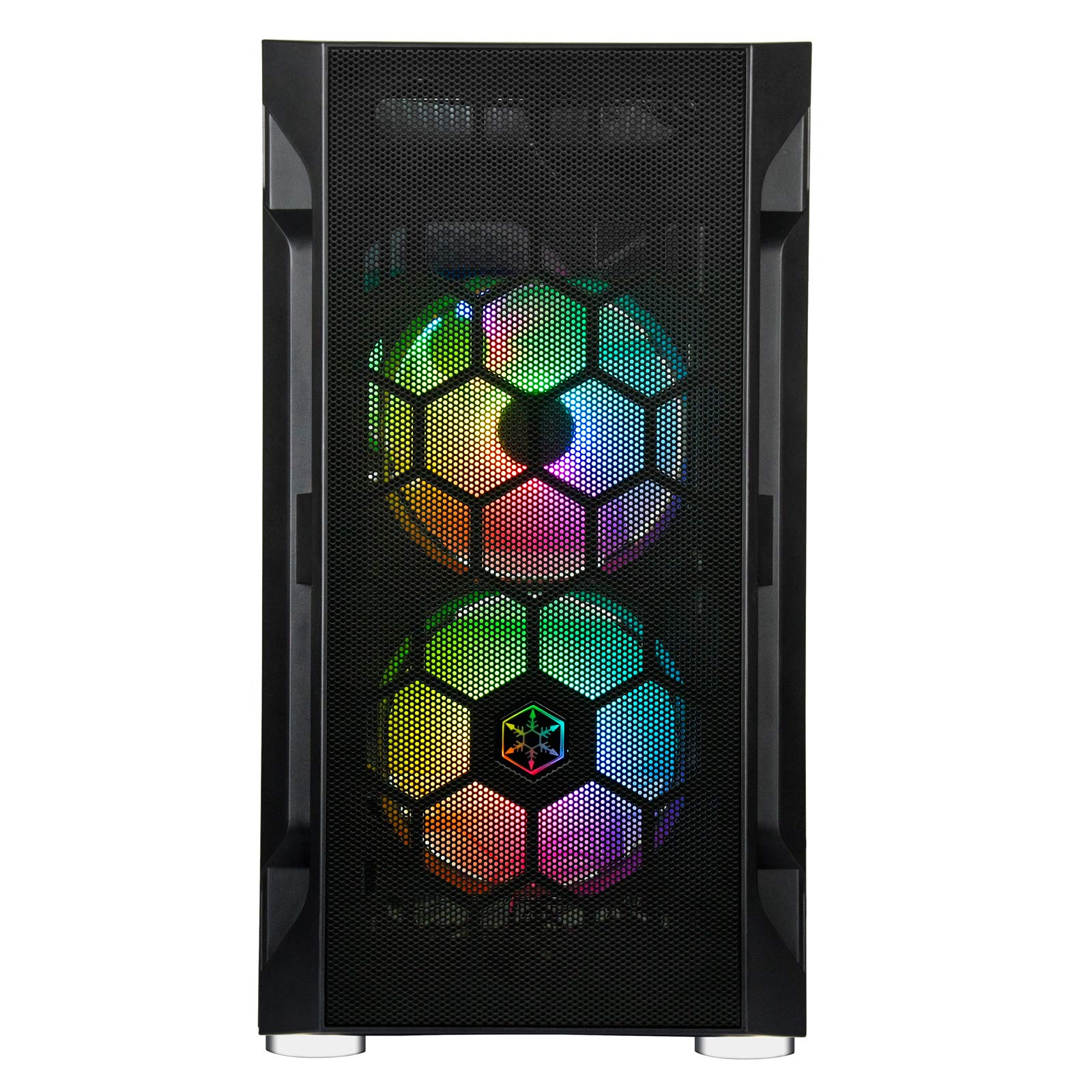 SilverStone FARA H1M PRO Black Micro-ATX PC Case with Tempered Glass Side Panel & 3 ARGB Fans - Compact Gaming Tower for High-Airflow Builds, Perfect for Esports and Streaming Setups