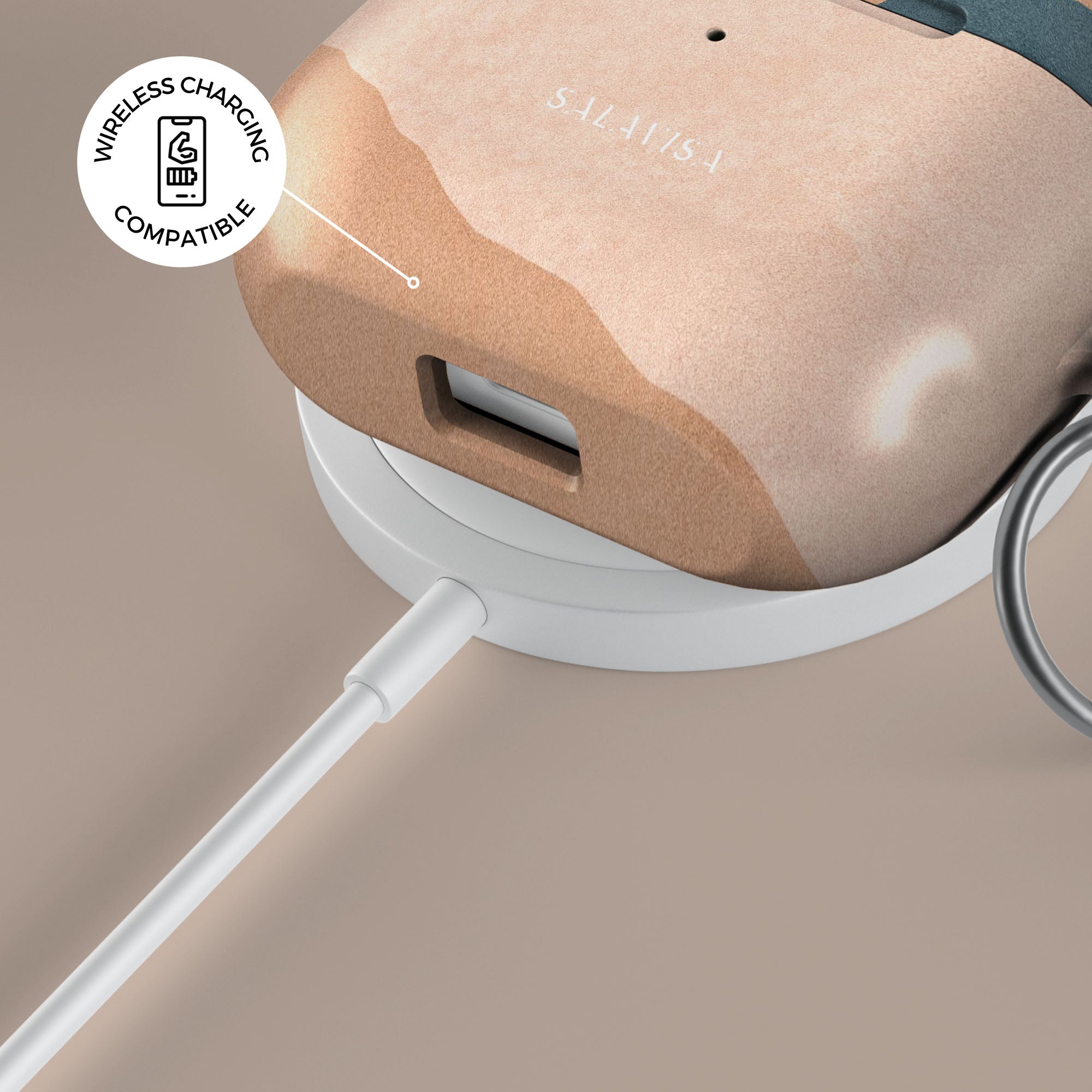 Premium Beige AirPods Case - Soft Silicone Protective Cover for Apple AirPods 1/2/3 & Pro - Cute & Durable with Keychain for Travel, Work & Daily Use