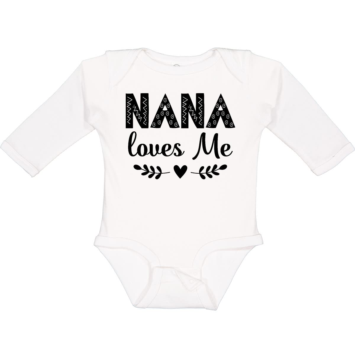 Inktastic Nana Baby Girl Clothes - Cute Long Sleeve Bodysuit Romper for Newborns & Infants - Perfect for Family Photos, Holidays & Everyday Wear
