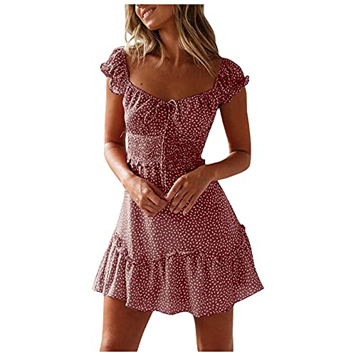 Elegant Sexy Boho Summer Dresses for Women 2022 - Floral V-Neck Sleeveless Flowy Swing Dress for Beach Vacation, Party & Holiday | Fashionable Boho Chic Outfit