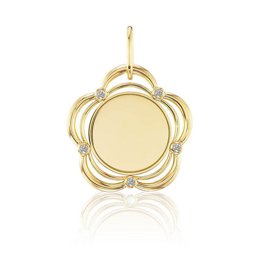 18K Gold Diamond Eyelet Pendant Necklace for Women - Aurelia Demark Elegant Jewelry Gift for Anniversary, Birthday & Special Occasions