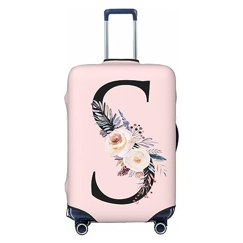 Black Letter S With Boho Floral Flowers Leaves