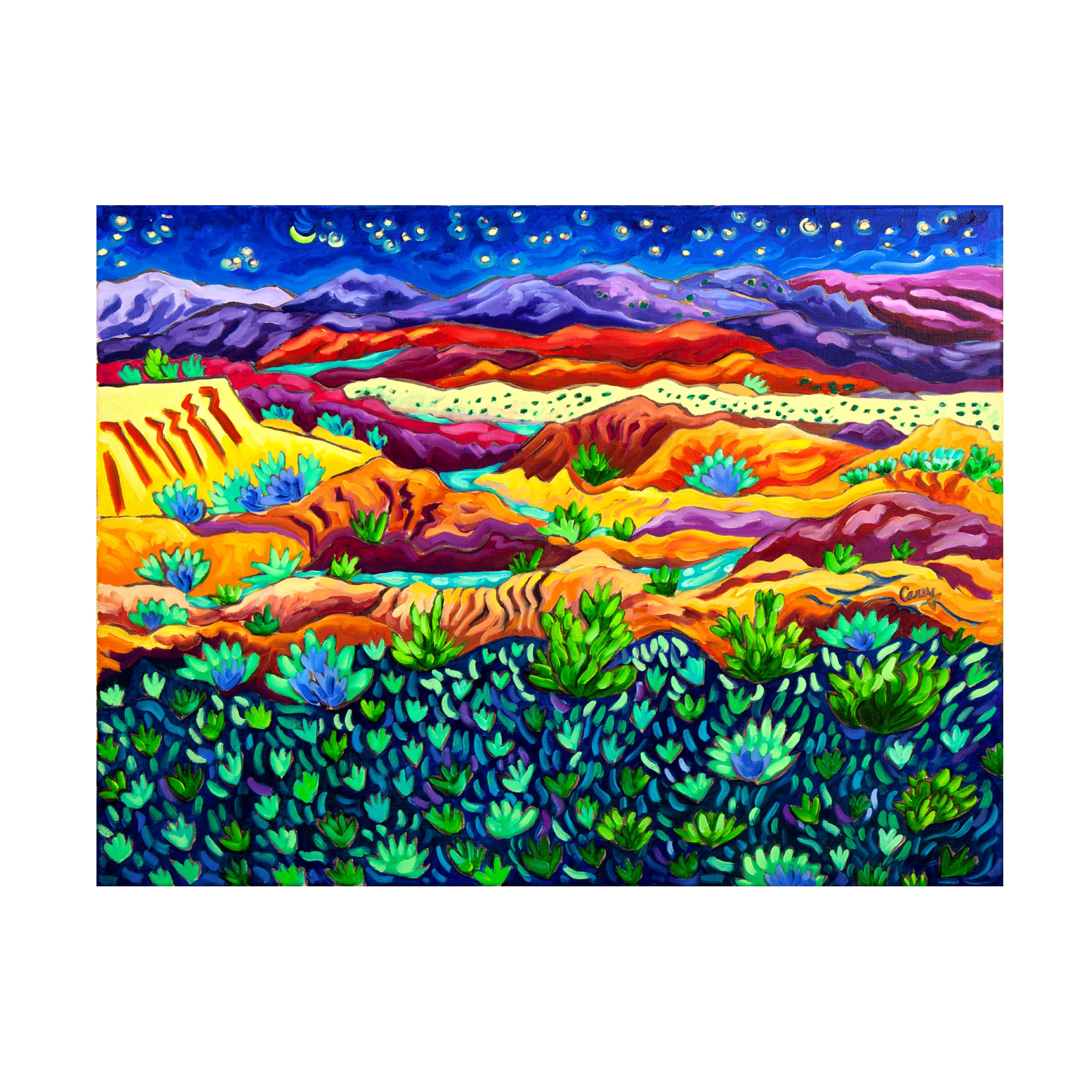 Trademark Fine Art 'Patterns of Night' Canvas Wall Art by Cathy Carey - Modern Abstract Painting for Living Room, Bedroom & Office Decor