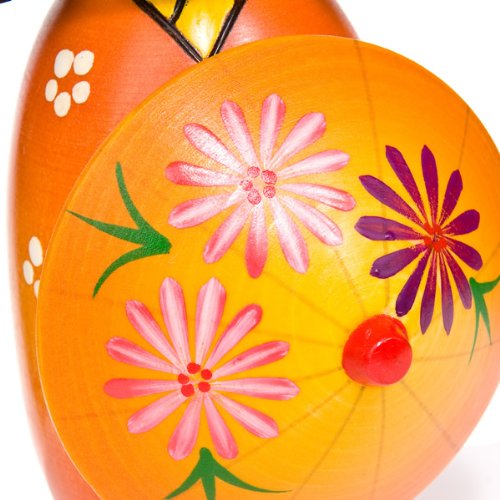 Japanese Kokeshi Doll with Parasol - Sunshine Girl for Home Decor