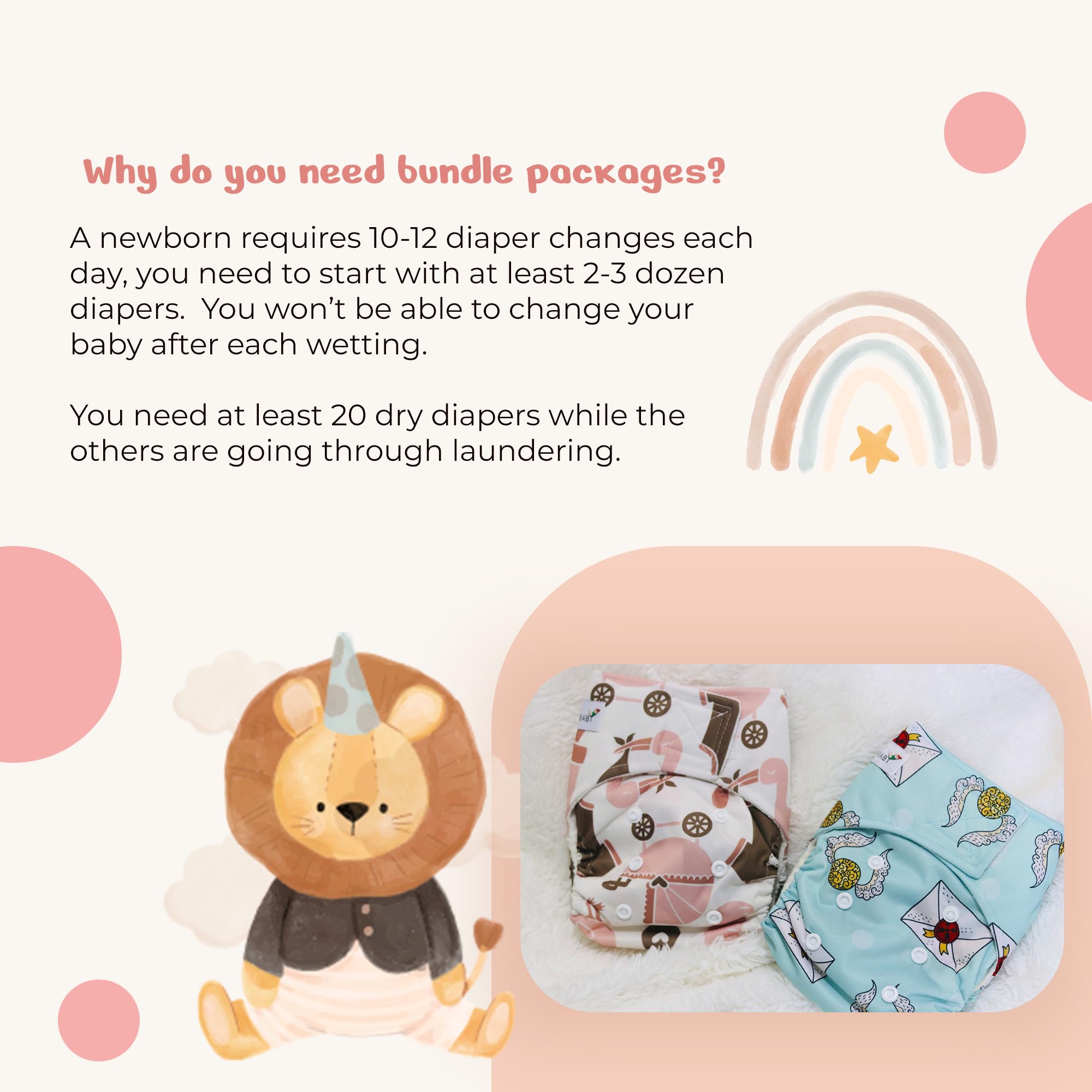 KaWaii Baby Reusable Unisex Cloth Diaper Shells - Adjustable Washable Leak-Proof Pocket Diapers (20-Pack) | Eco-Friendly Baby Nappies for Daycare, Travel & Overnight Use
