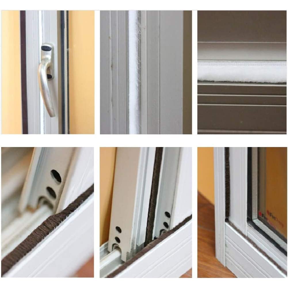 BowieMall® 10M Self-Adhesive Weather Stripping Seal - Dustproof, Soundproof & Windproof Brush Strip for Windows & Doors | Perfect for Window Frames, Sills & Bottom Gaps to Block Drafts, Noise & Dust