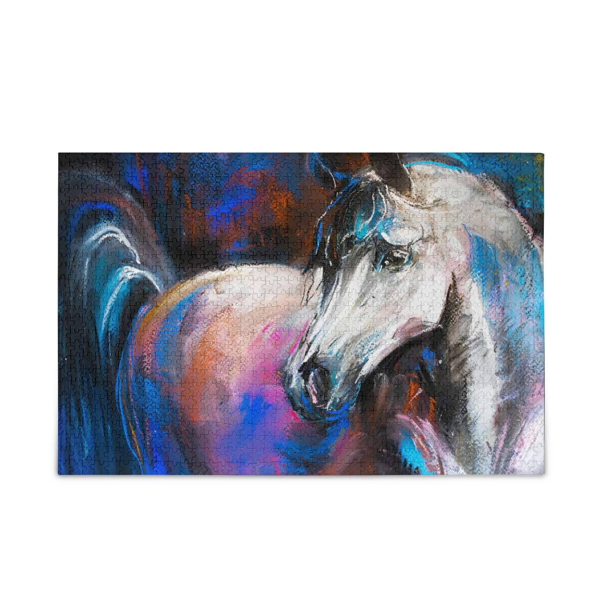 500-Piece Wooden Jigsaw Puzzle for Adults & Kids - Beautiful Horse Painting Puzzle for Family Fun & Relaxation - Perfect for Game Nights, Stress Relief & Home Decor