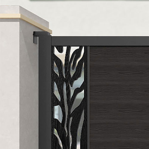 Classic Malawi Straight Top Driveway Gate - Dark Oak Wooden Privacy Fence with End Screen | Durable Outdoor Security Gate for Home, Garden, and Estate Entrance
