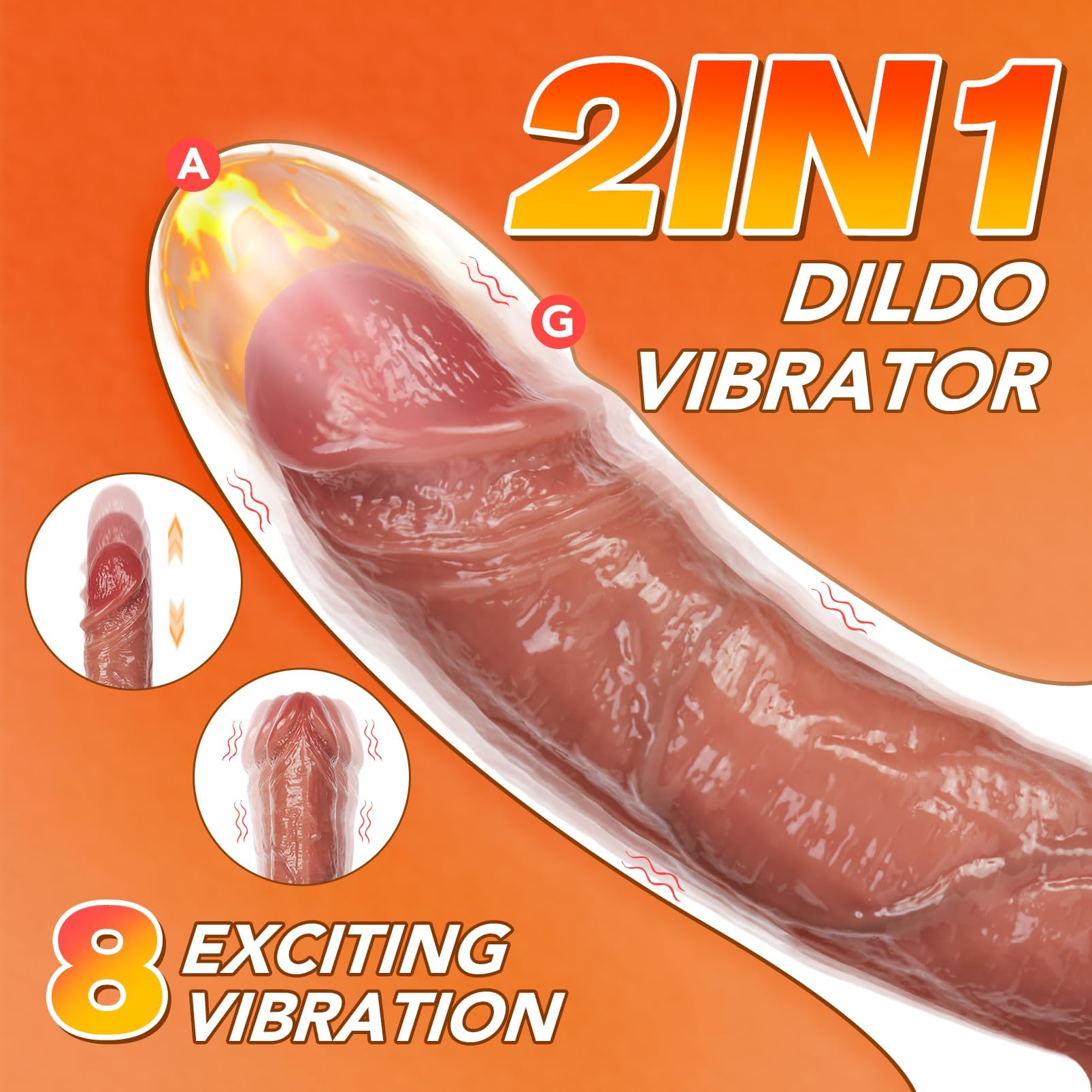 Realistic Thrusting Dildo Vibrator - UTIMI 9 Inch Silicone Adult Toy with 8 Vibration Modes, Suction Cup & Remote Control for G Spot, Clit & Anal Stimulation - Perfect for Couples Play & Solo Pleasure