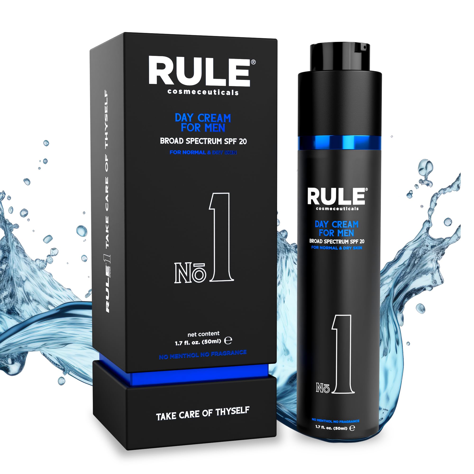 Best Men's Day Cream with SPF 20 - 10-in-1 Face Moisturizer for Combination Skin | Fragrance-Free & Menthol-Free Hydrating Cream (50mL) | Perfect for Daily Skincare Routine & Outdoor Protection