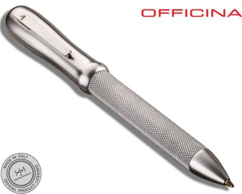 Giuliano Mazzuoli Officina Lima 3+1 Brushed Chrome Multifunction Pen - Premium Writing Instrument for Business, Office & Gifts - Perfect for Professionals, Executives & Pen Collectors