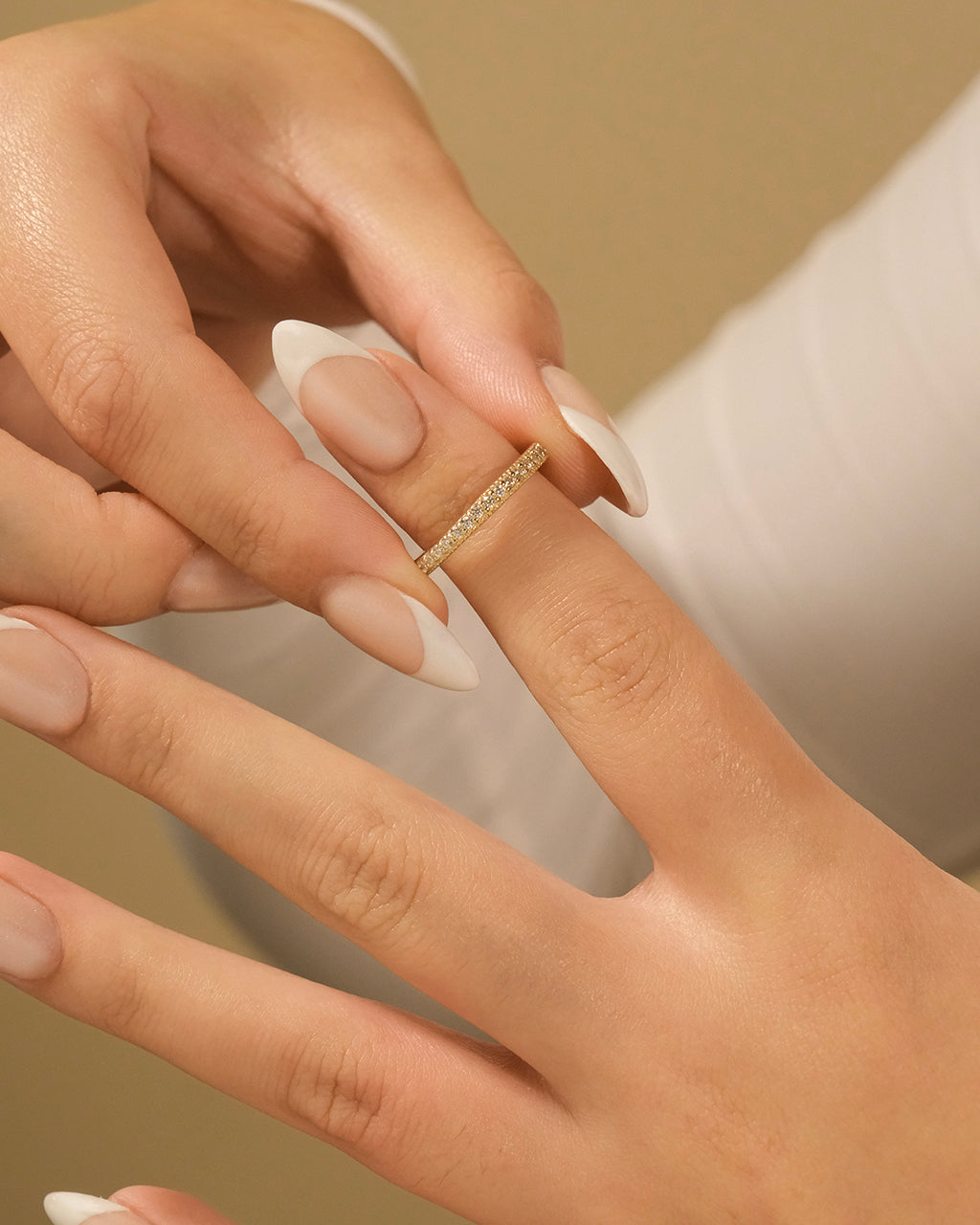 Elegant Sterling Silver Thin CZ Band Ring for Women | Dainty Cubic Zirconia Wedding Stacking Ring | Perfect for Engagement, Anniversary & Everyday Wear