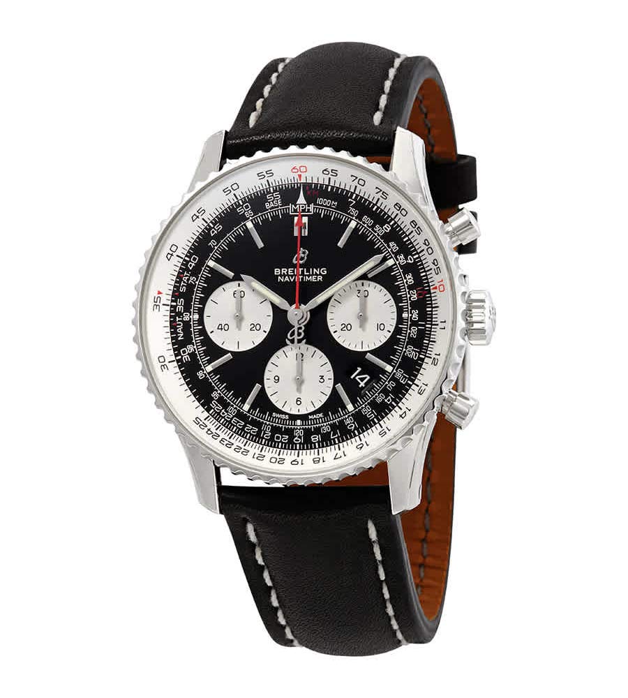 Breitling Navitimer 1 Chronograph Automatic Chronometer Men's Watch - Black Dial, Stainless Steel, AB0121211B1X1 | Luxury Pilot Watch for Aviation & Business Professionals