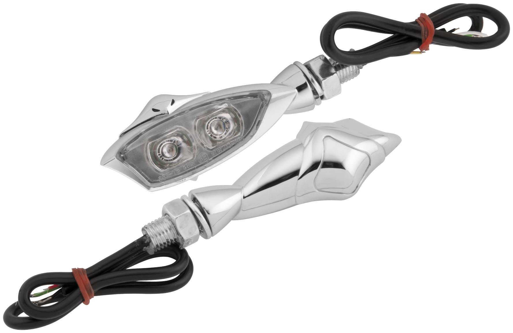 Biker's Choice Manta Mini LED Motorcycle Headlights - Chrome Front Lights for Harley, Cruiser & Chopper Bikes | Enhanced Night Riding Safety & Style