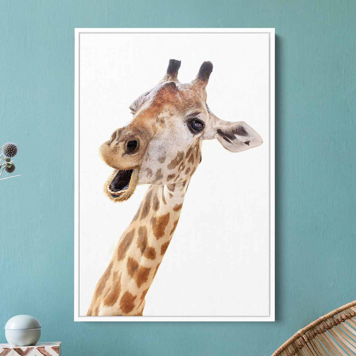 Brown Giraffe Wall Art Canvas Print - Modern Animal Decor for Living Room, Bedroom & Nursery | Home Decoration Gift Idea