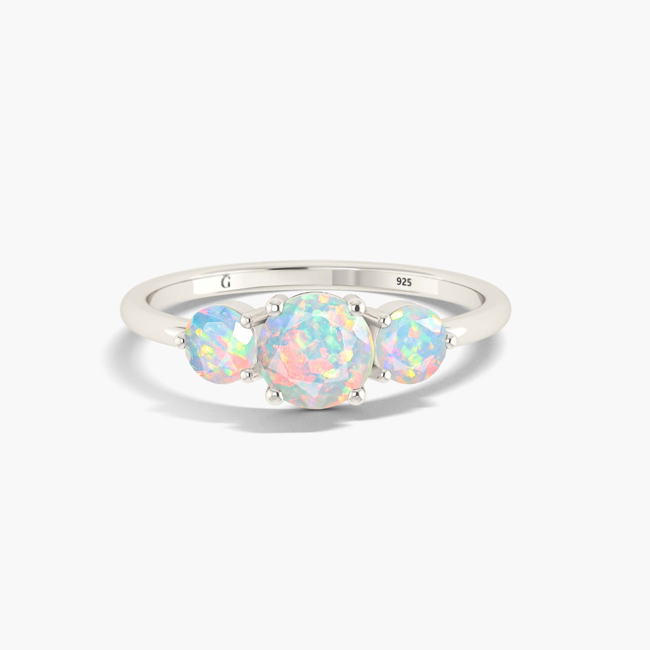 Authentic Ethiopian Opal Wedding Ring for Women – Genuine Fire Opal Engagement Ring, Elegant Gold or Silver Band, Perfect for Bridal, Anniversary, and Special Occasions