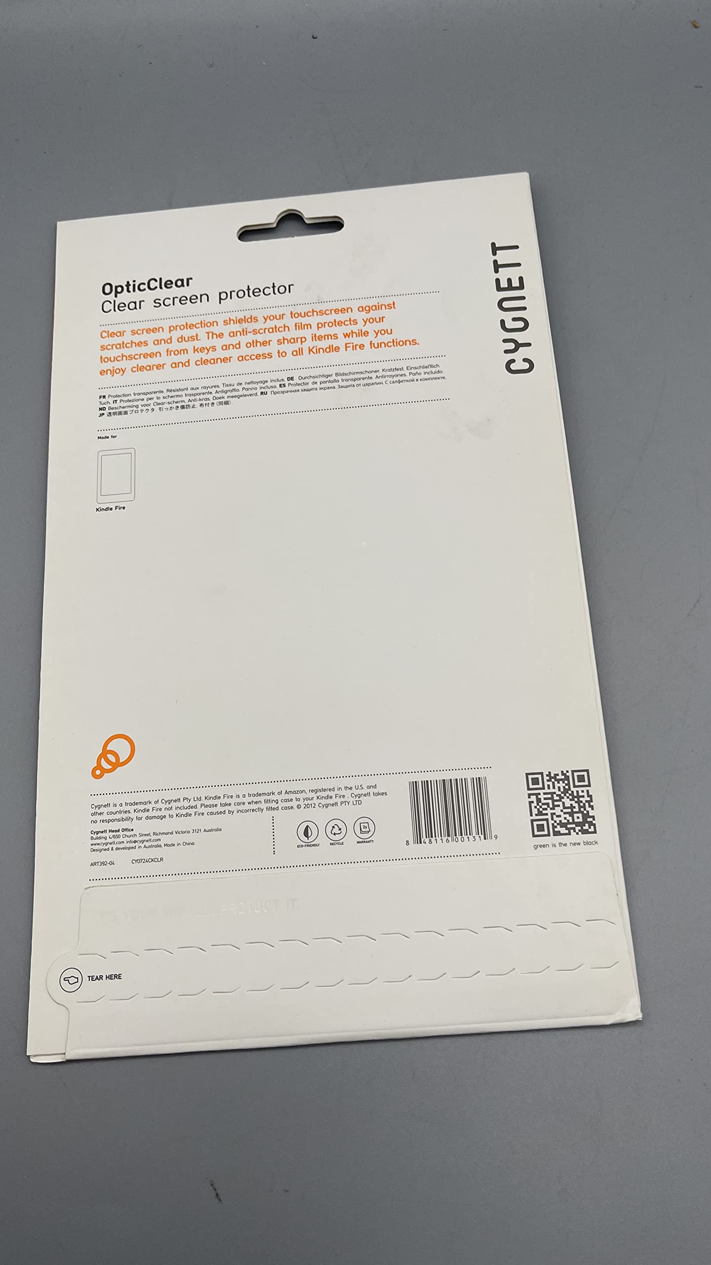 Cygnett Anti-Glare Optic Screen Protector for Kindle Fire HD - Shatterproof & Scratch-Resistant for Reading & Outdoor Use
