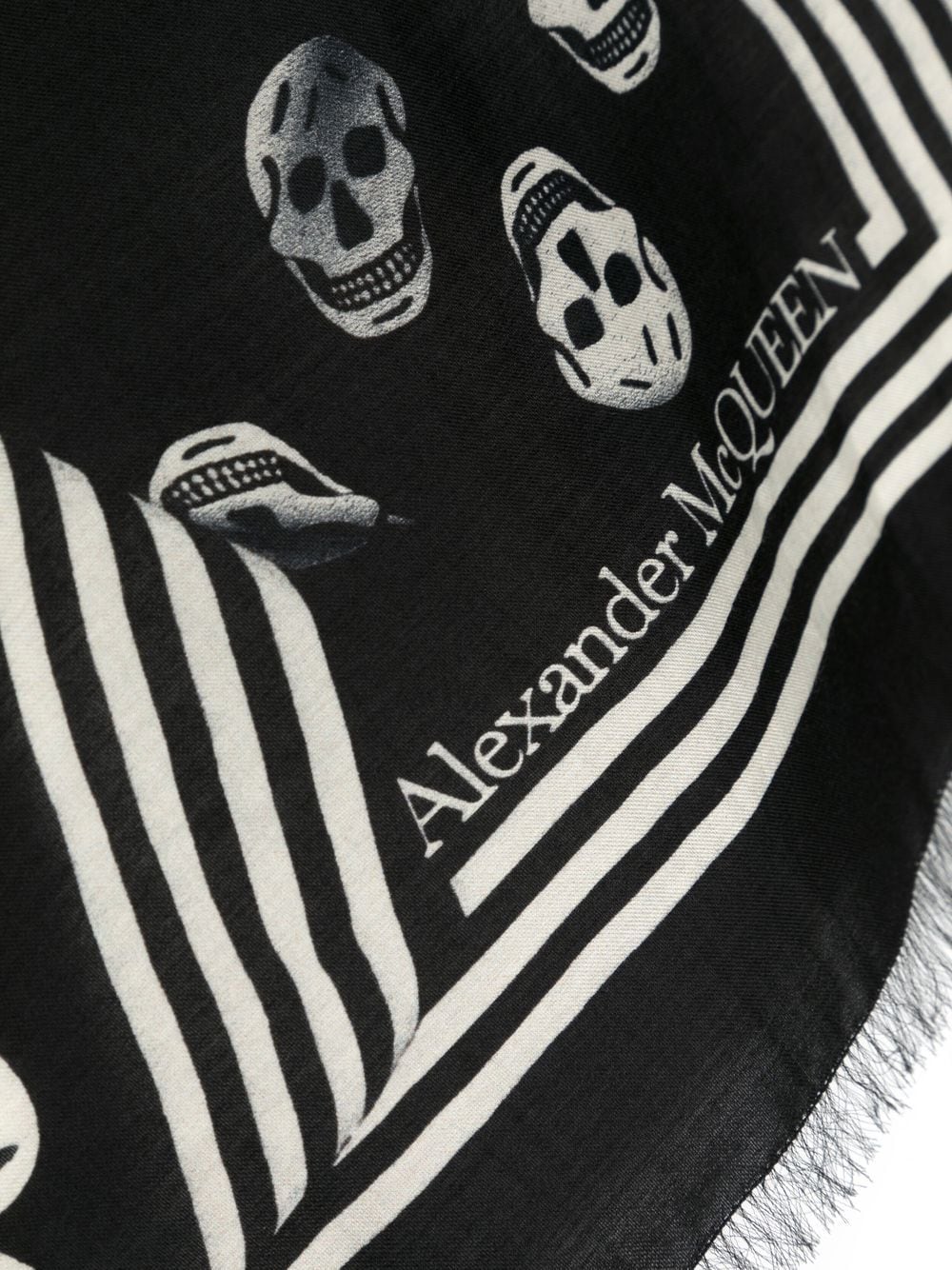 Alexander McQueen Black Scarves - Luxury Fashion Accessories for Women & Men - Perfect for Winter, Office, and Special Occasions