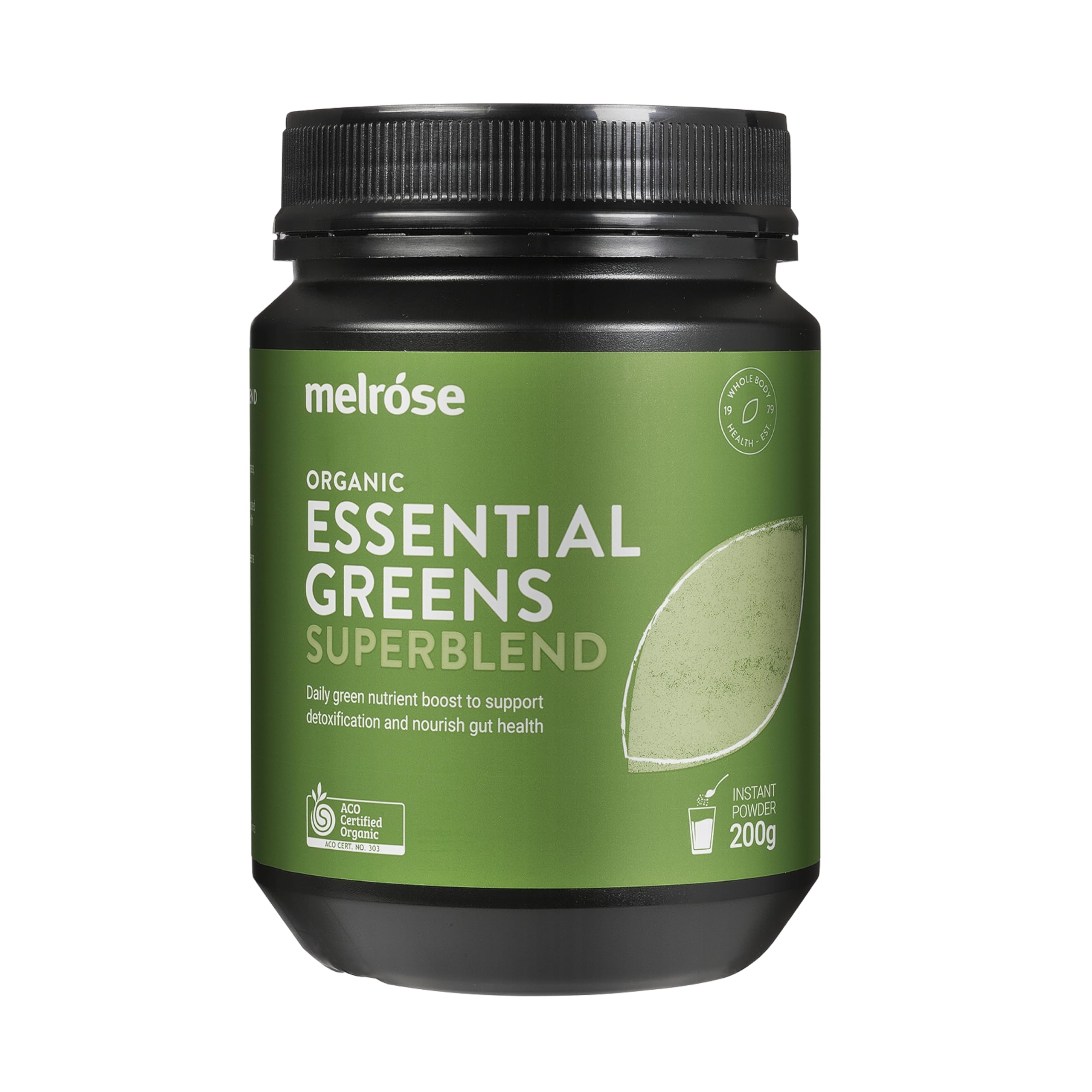 Melrose Essential Greens Powder 200g – Organic Superfood Blend for Detox, Energy & Immunity – Perfect for Smoothies, Juices & Healthy Lifestyles