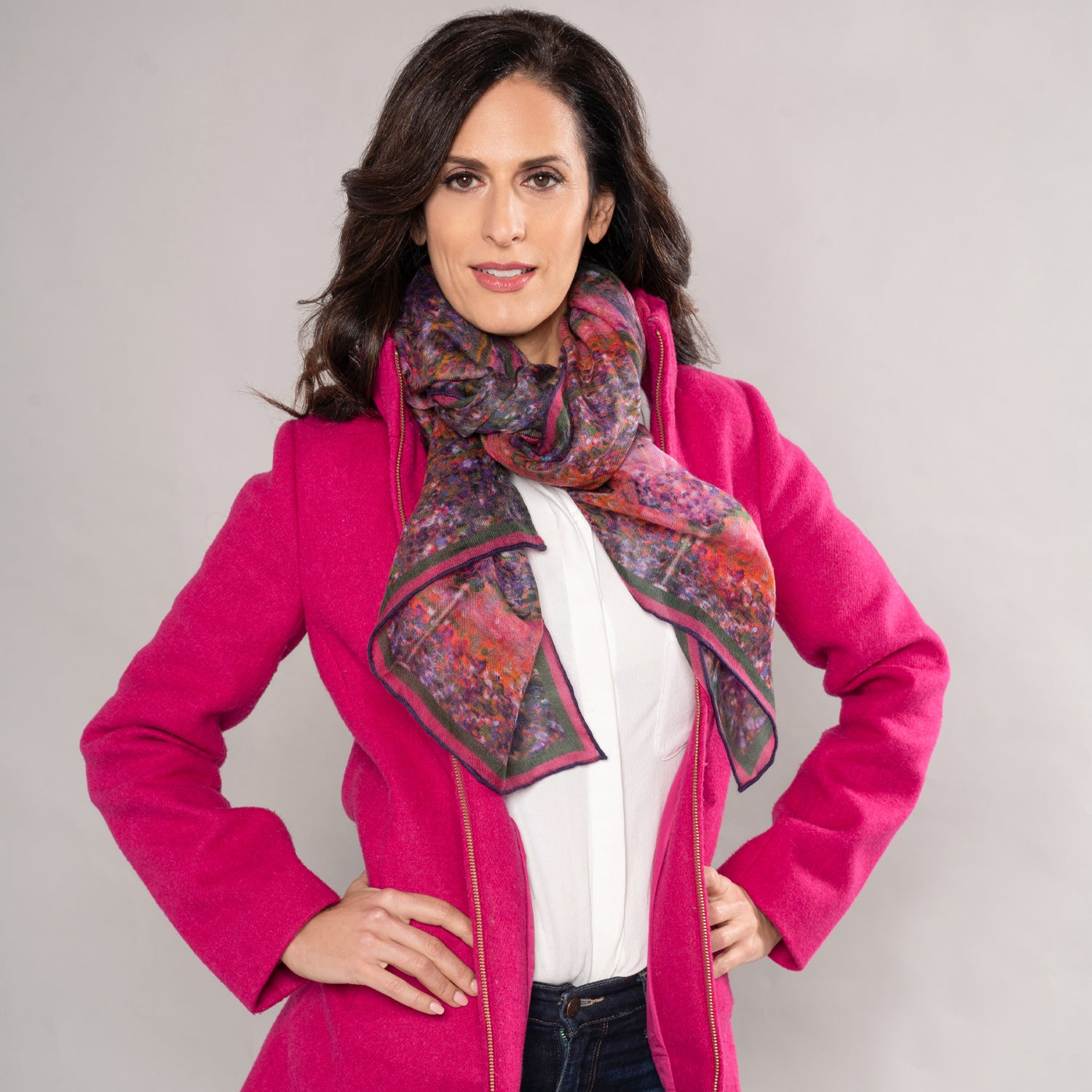 Blush Lillies Long Cashmere Scarf - Soft Luxury Winter Wrap for Women - Perfect for Cold Weather, Office, Travel & Gift Giving