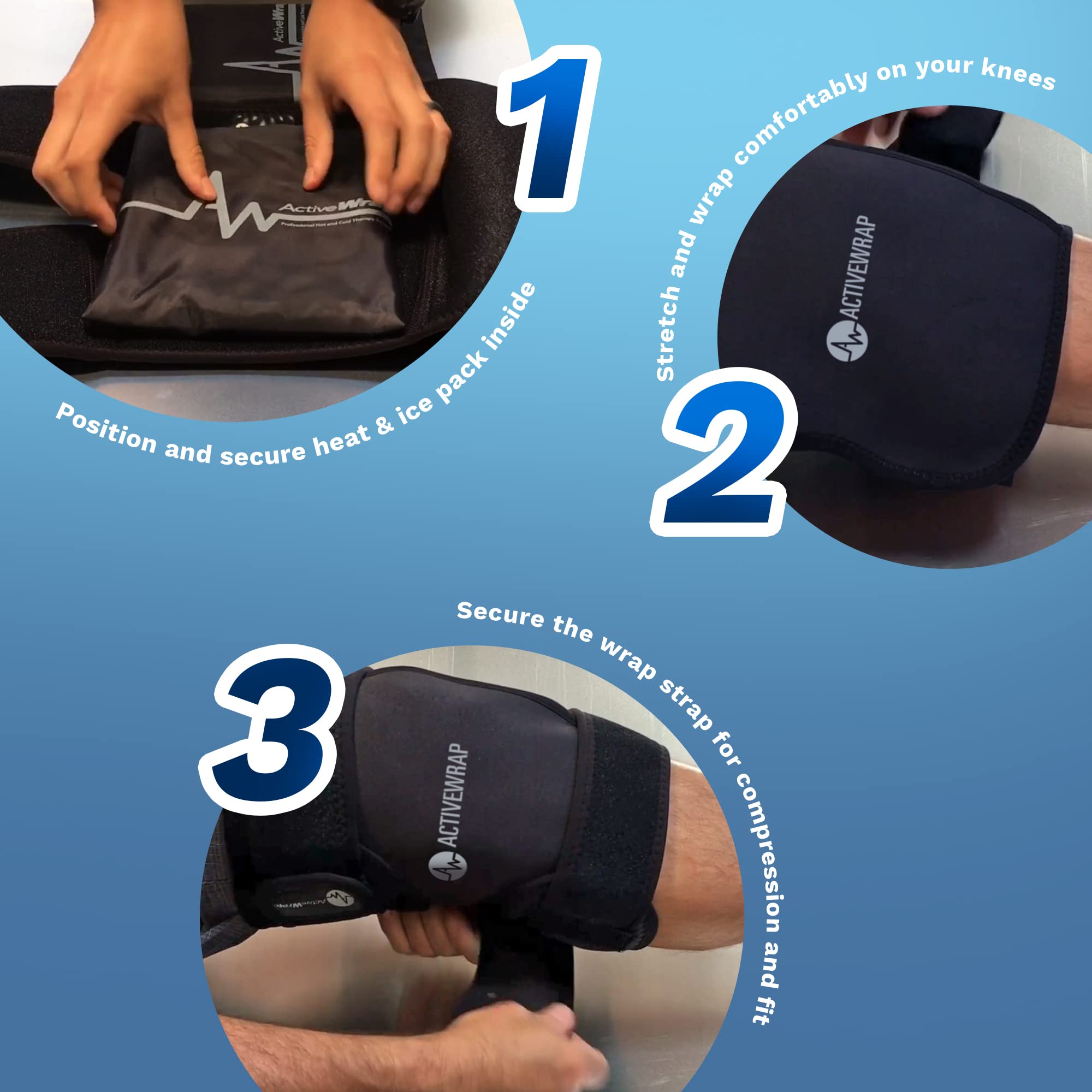 ActiveWrap Reusable Hot & Cold Therapy Hip and Knee Ice Pack Wrap - Small/Medium for Pain Relief, ACL Injuries, Post-Surgery Recovery - Perfect for Athletes, Arthritis Sufferers & Physical Therapy