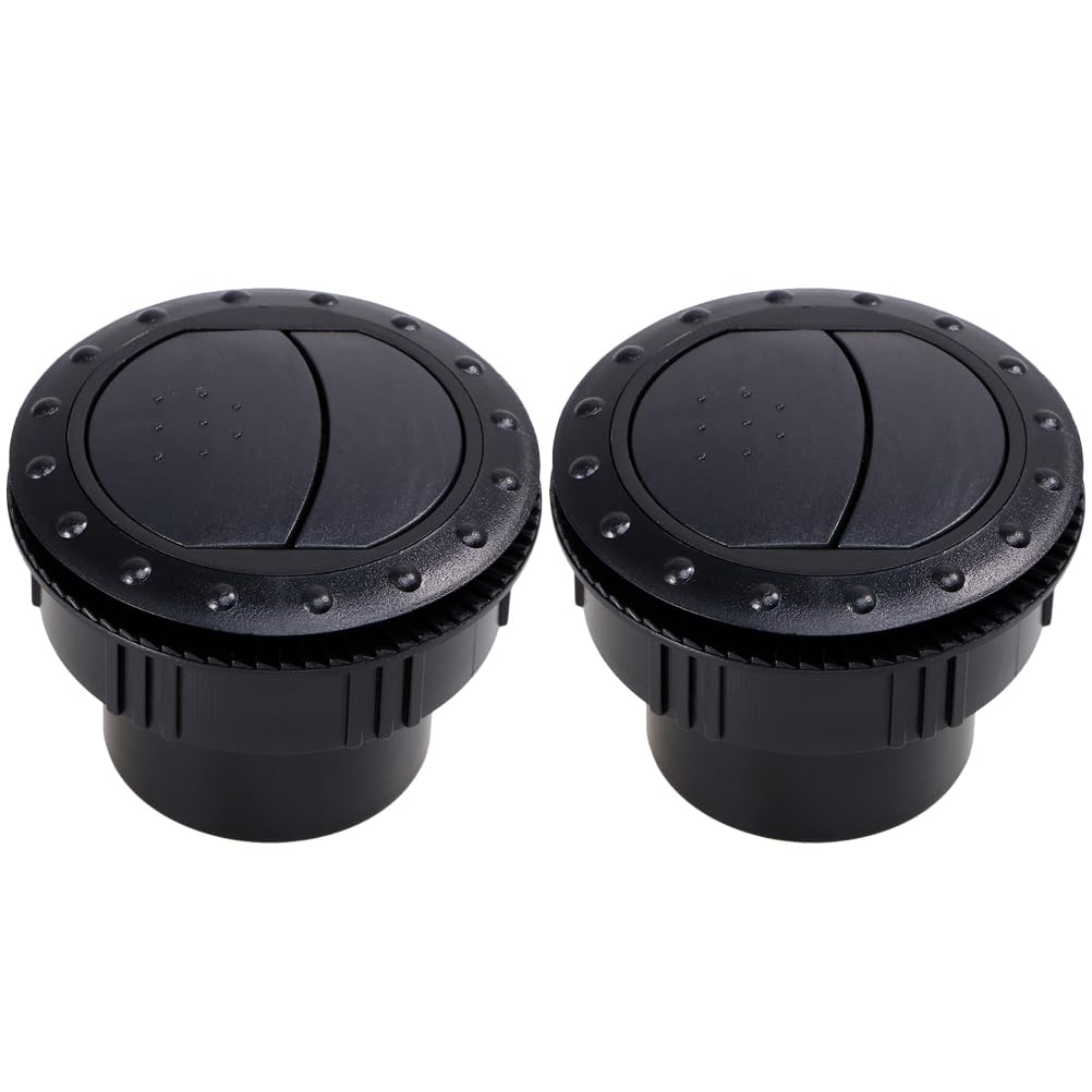 FAVOMOTO 2PCS 60mm Universal Car Air Vent Deflector - Round Dashboard AC Vent Grille for RV, Trailer, ATV - Improve Airflow & Comfort While Driving