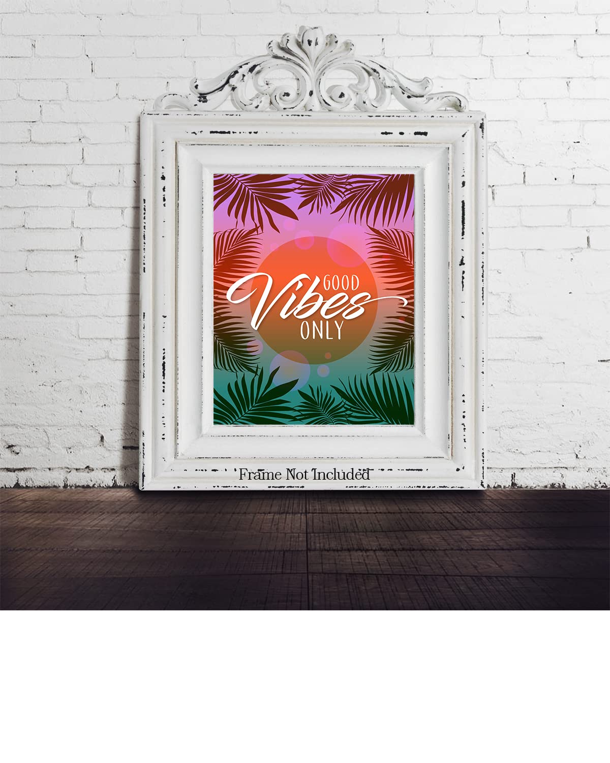 Good Vibes Only Inspirational Wall Art Poster - 16x20 Unframed Beach Themed Bedroom Decor for Teen Girls & Women - Positive Affirmations Office Desk Decoration - Perfect for Coastal Style Rooms, Dorm Walls & Work Spaces