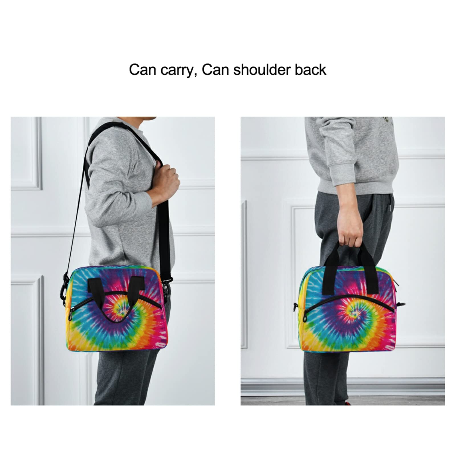 Vibrant Tie Dye Insulated Lunch Bag for Women & Men - Reusable Cooler Lunch Box with Zipper for School, Office, Picnic | Eco-Friendly Food Container Organizer for Kids & Adults