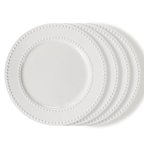 8 inch-White- Dot-4pcs
