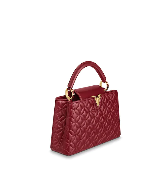 Authentic Louis Vuitton Capucines BB Handbag in Rough Carmin - Luxury Crossbody Bag for Women | Perfect for Date Night, Office & Travel