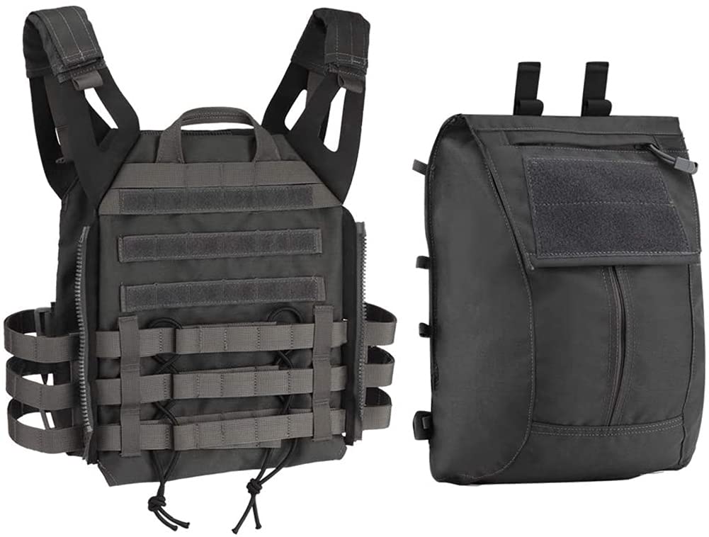Kayheng Tactical Vest with Backpack - Modular Military Combat Vest, Breathable Adjustable Lightweight MOLLE Vest for Airsoft, Hunting & Outdoor Training | Tactical Gear for Men