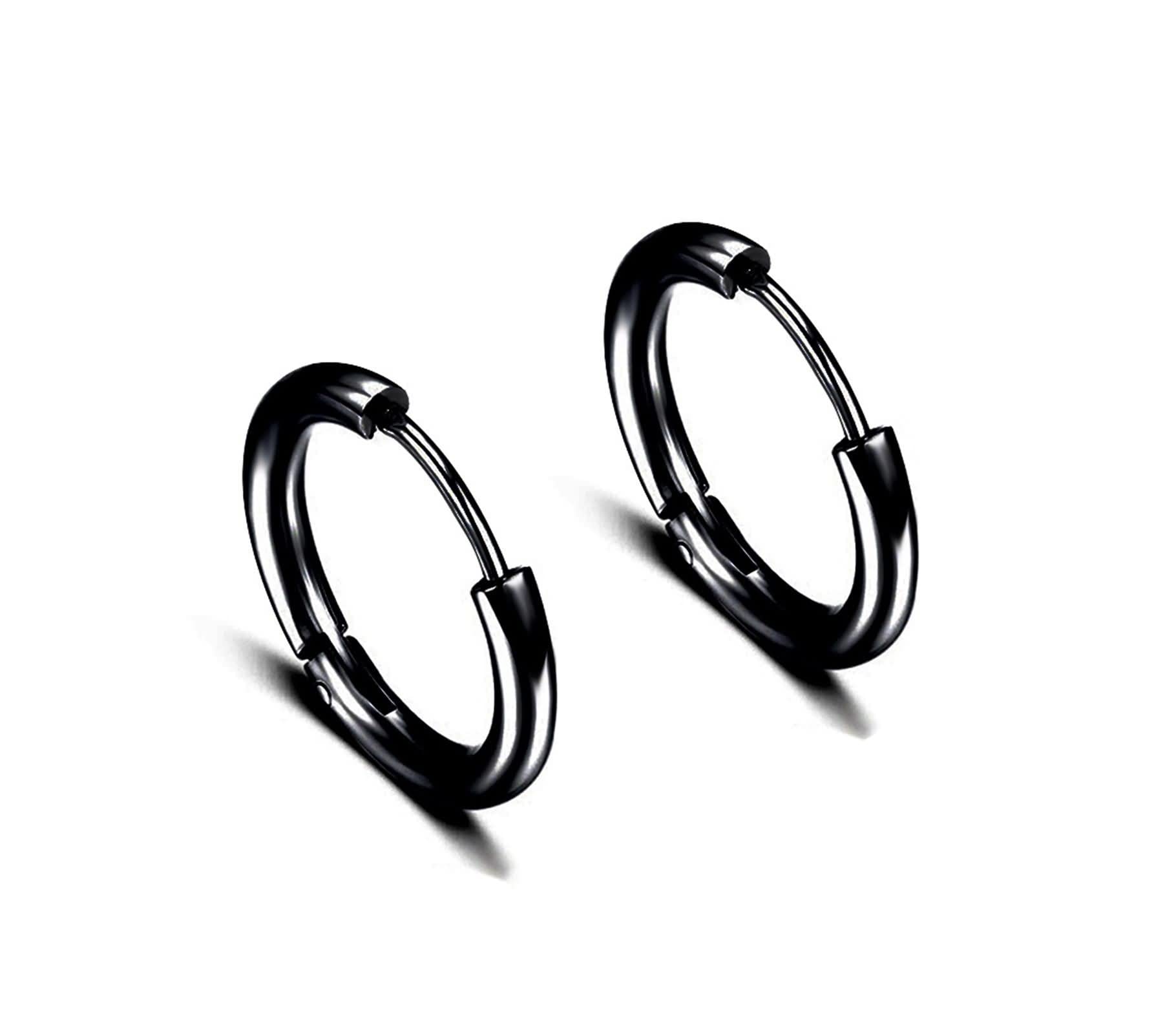 Stainless Steel Hoop Earrings for Men & Women - Round Western Style Piercing Jewelry - Perfect for Casual Wear, Parties & Gifts