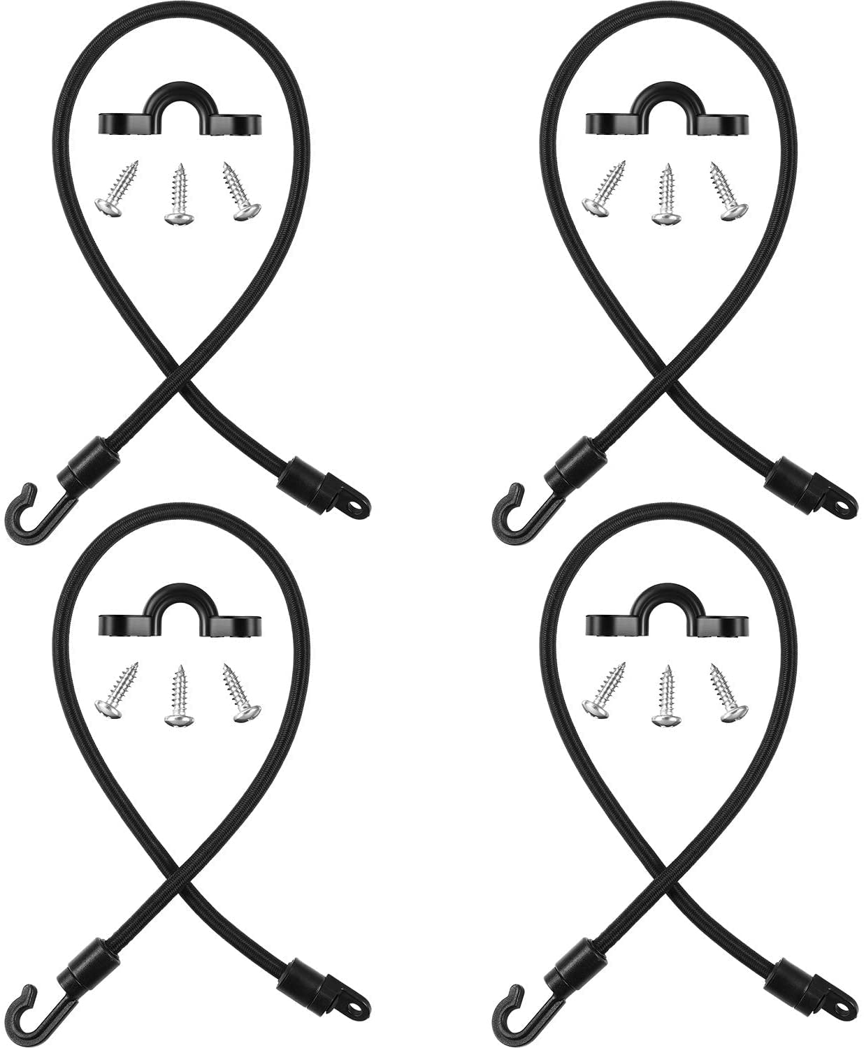 4-Piece Rod Strap Holder Deck Mount Connector - Secure Fishing Rod Straps for Boats & Kayaks - Heavy Duty Rod Hold Down Straps for Marine Fishing & Water Sports