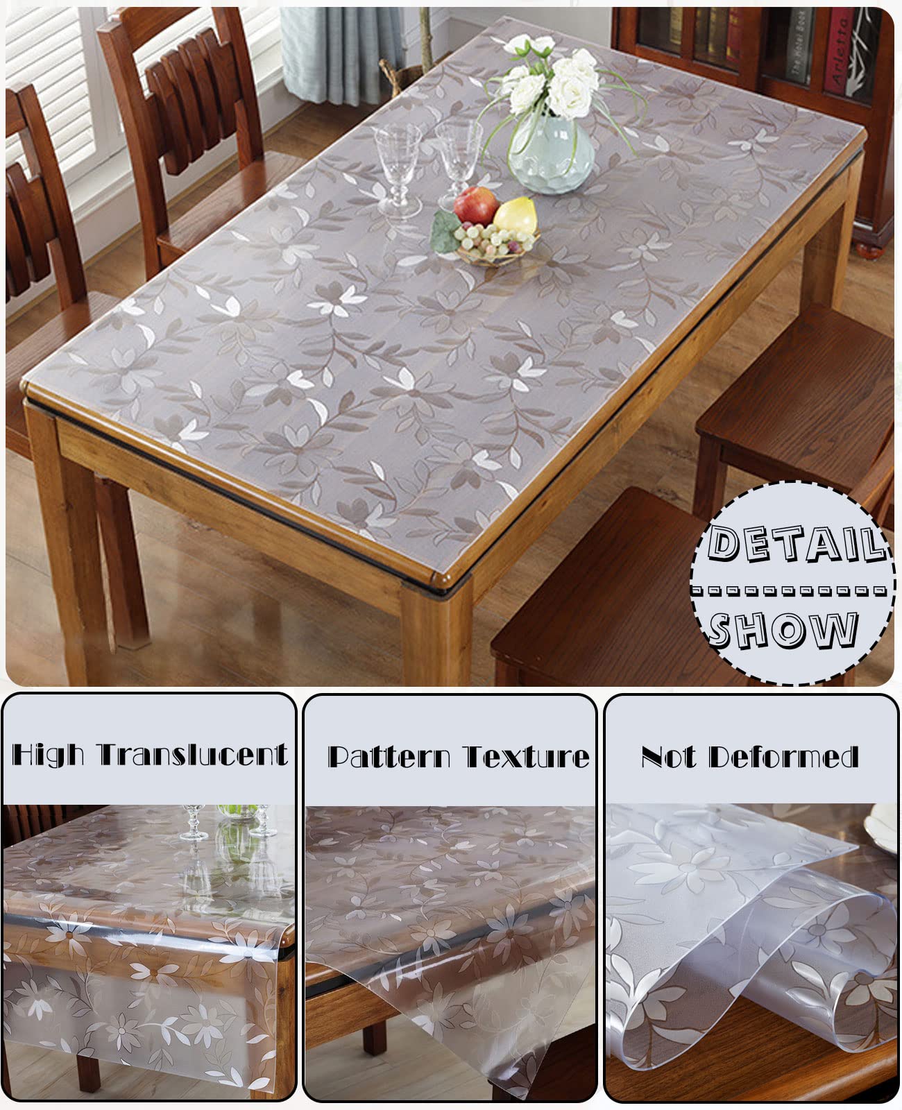 1.5mm Thick 20x48 Inch Clear PVC Desk Protector Mat - Durable Vinyl Table Cover for Writing, Office, Dining & Craft Tables | Waterproof, Scratch-Resistant Workspace Surface Protection