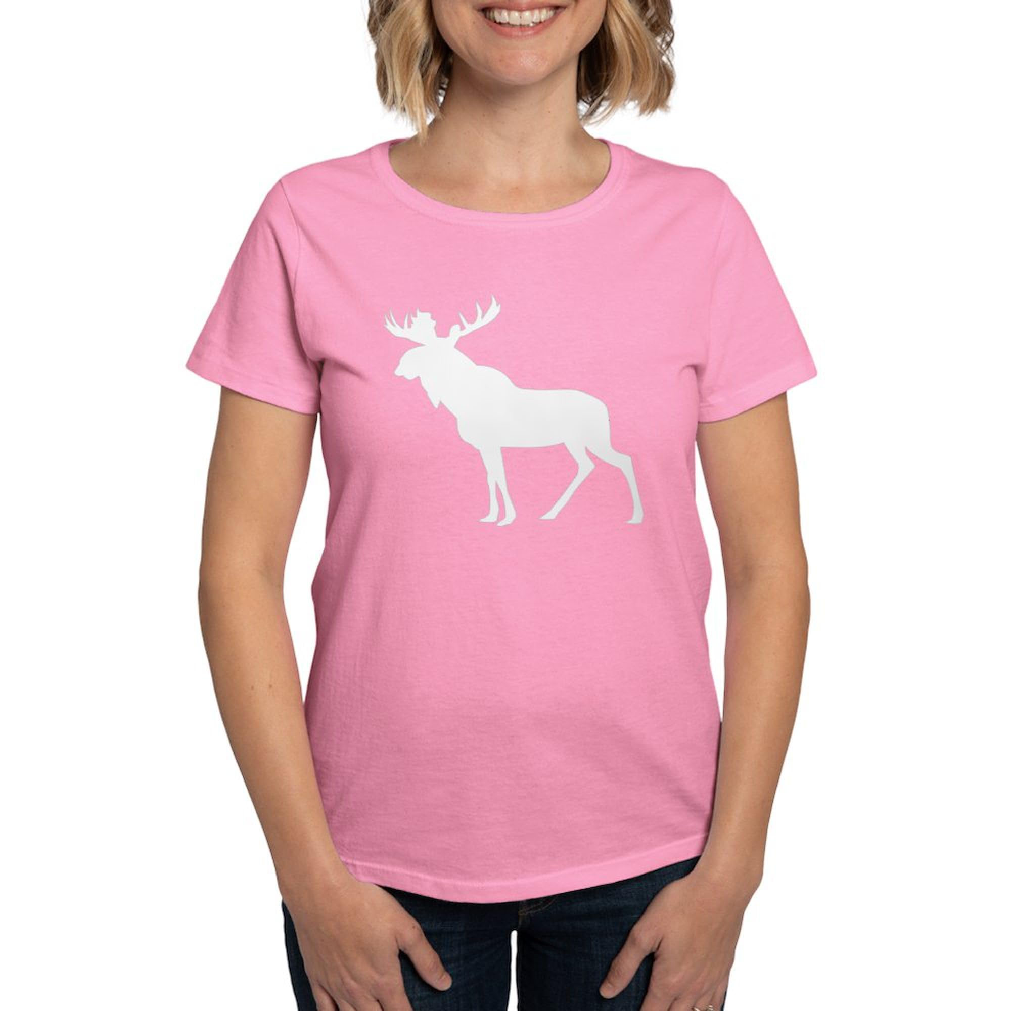 Moose Women's Classic Cotton Dark T-Shirt | Comfortable Casual Tee for Everyday Wear | Perfect for Outdoors, Hiking & Nature Lovers