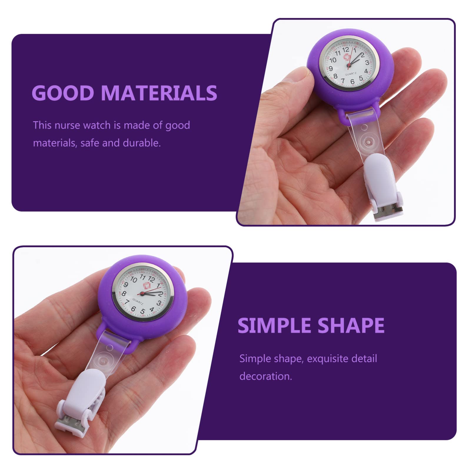 Clip on Nurse Watch - Waterproof Silicone Lapel Watch for Nurses & Doctors | Easy Clip-on Design, Durable Fob Pocket Watch | Perfect for Hospital Shifts, Medical Exams & Healthcare Professionals