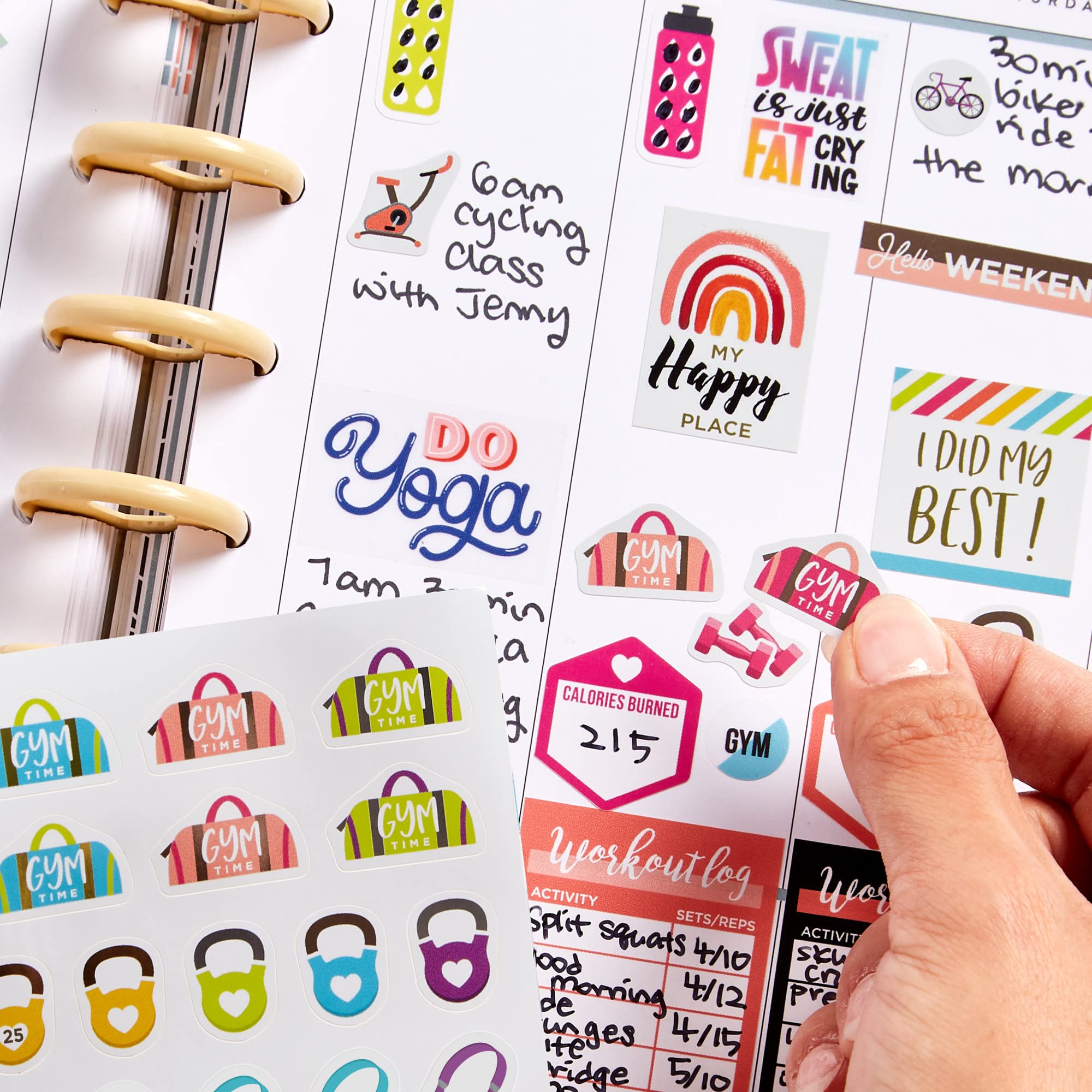 Avery Fitness Planner Stickers Pack - 1,362 Health & Workout Stickers for Planners, Journals, Calendars | 30 Sheets Motivational Sticker Set (6787) | Perfect for Fitness Tracking, Goal Setting & Bullet Journaling