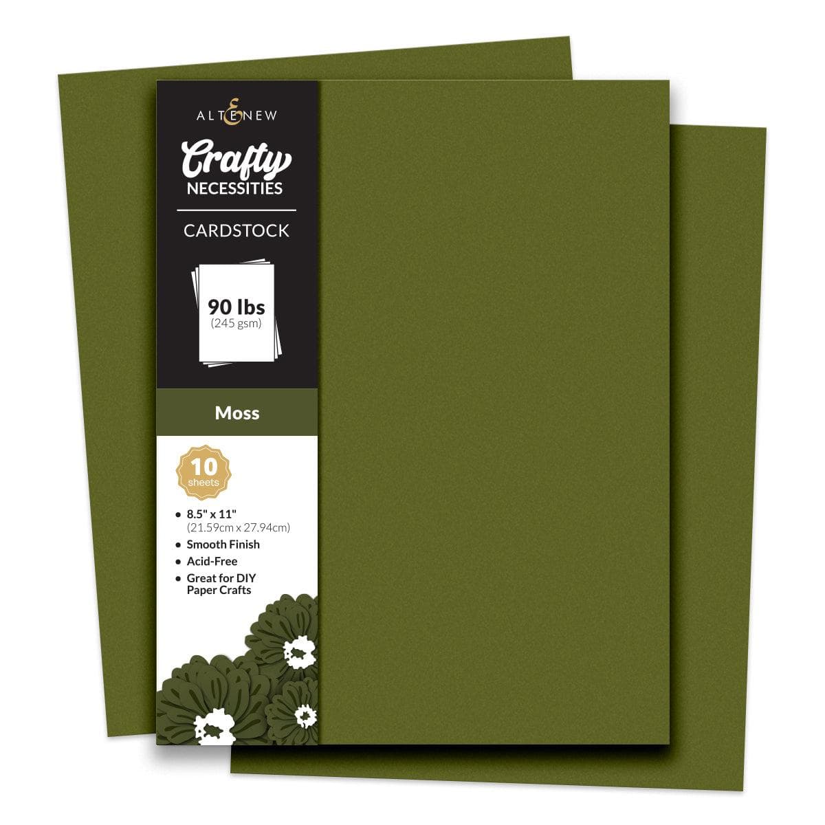Premium Moss Green Cardstock Paper - 10 Sheets for Scrapbooking, Card Making & DIY Crafts - Perfect for Greeting Cards, Invitations, and Home Decor Projects