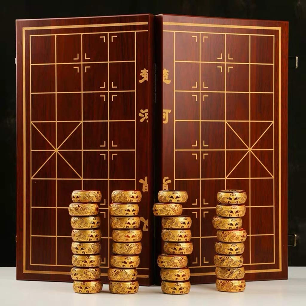 Premium Chinese Chess Set - Xiangqi Strategy Board Game with Folding Board, High-Quality Material for 2 Players (5cm/2