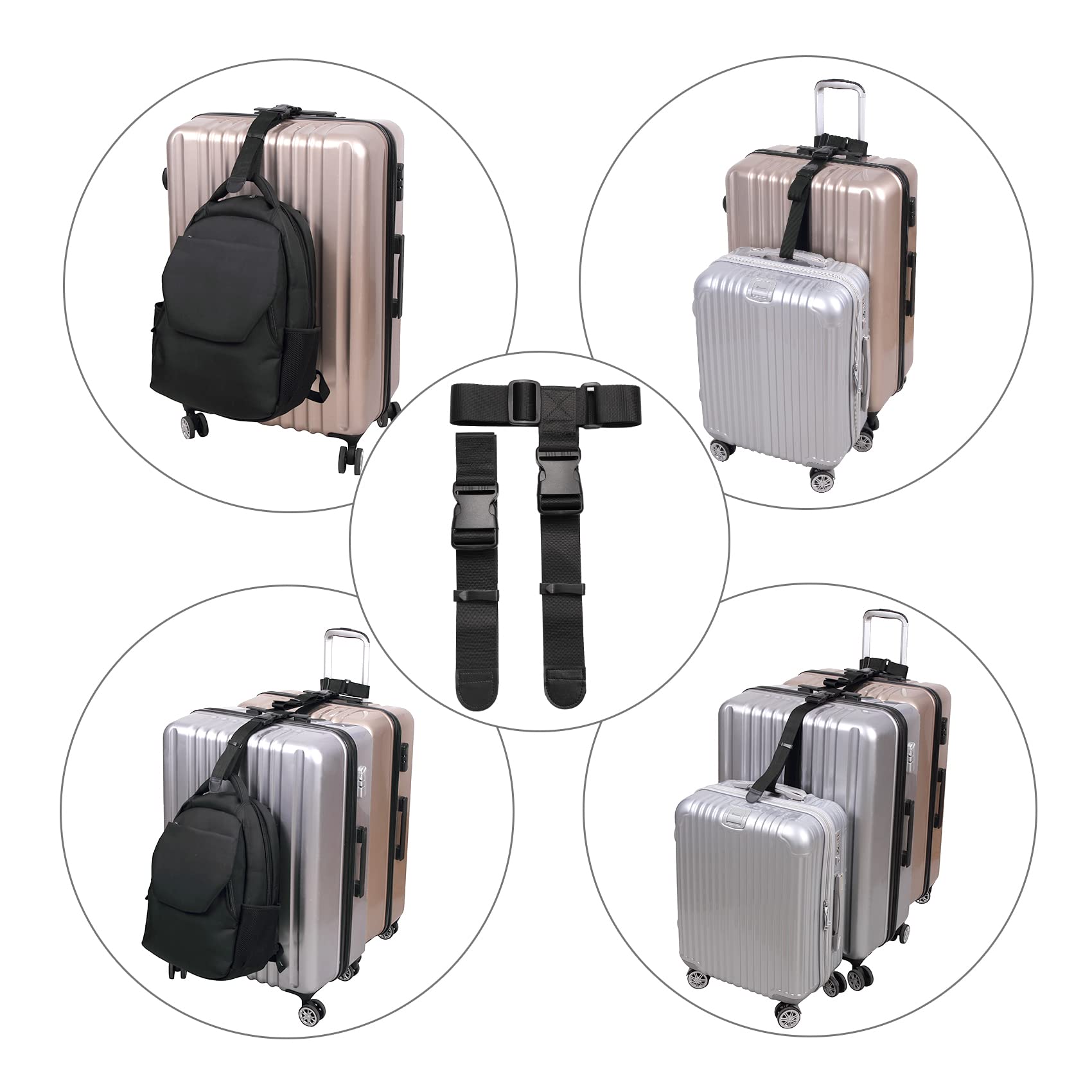 Vigorport Adjustable Luggage Connector Straps - 1.5