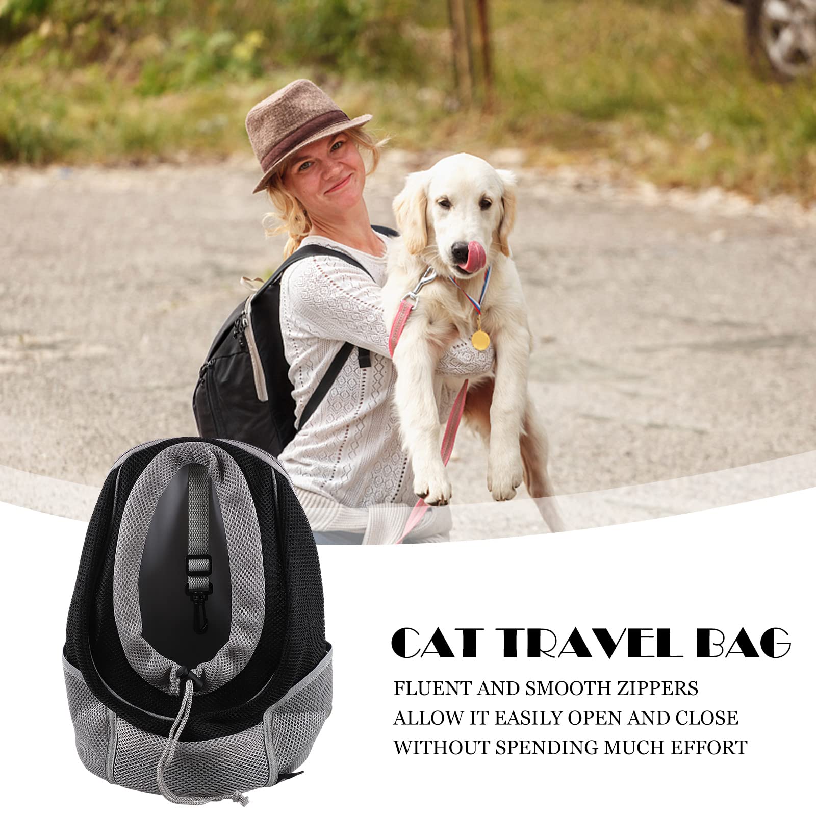 1pc Mesh Pet Backpack - Travel Carrier for Small Dogs & Cats