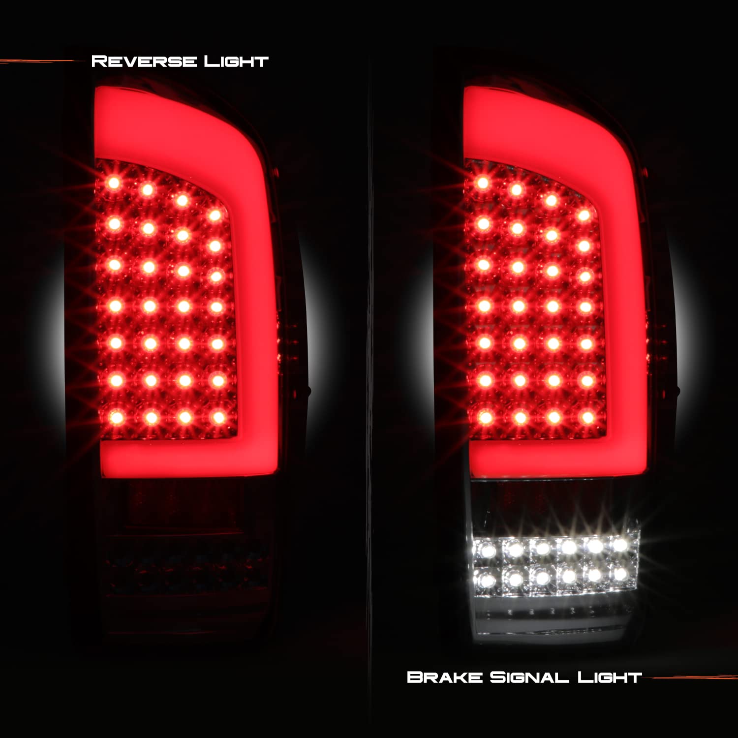 AKKON LED Tail Lights for 2016-2022 Toyota Tacoma - Chrome C-Tube Design Brake Lamps Pair (Driver & Passenger Side) - Upgrade Your Truck's Style & Visibility for Night Driving and Off-Road Adventures