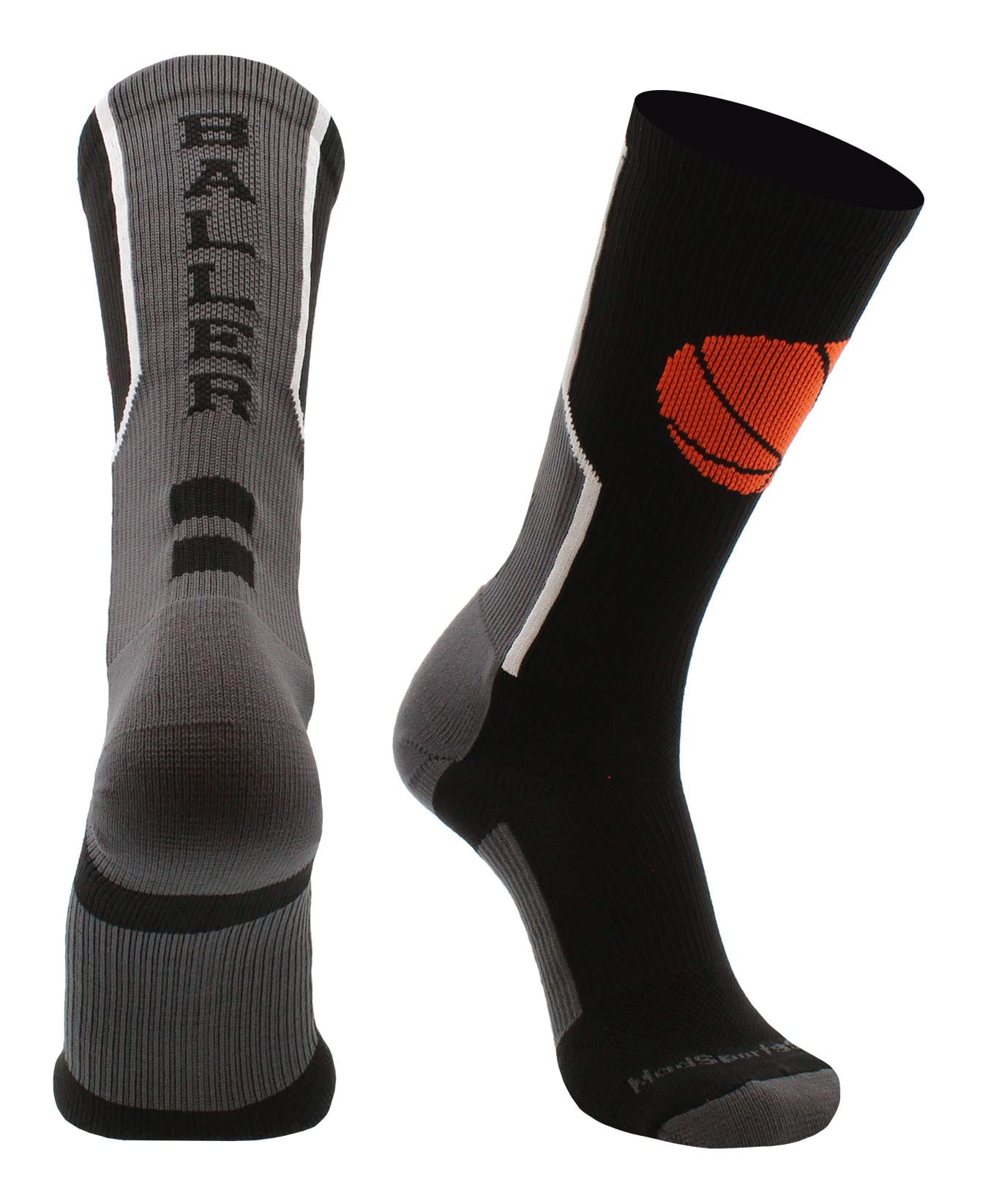 Basketball Socks for Men & Women - Crew Length Basketball Logo Athletic Socks by MadSportsStuff - Perfect for Games, Practice & Casual Wear