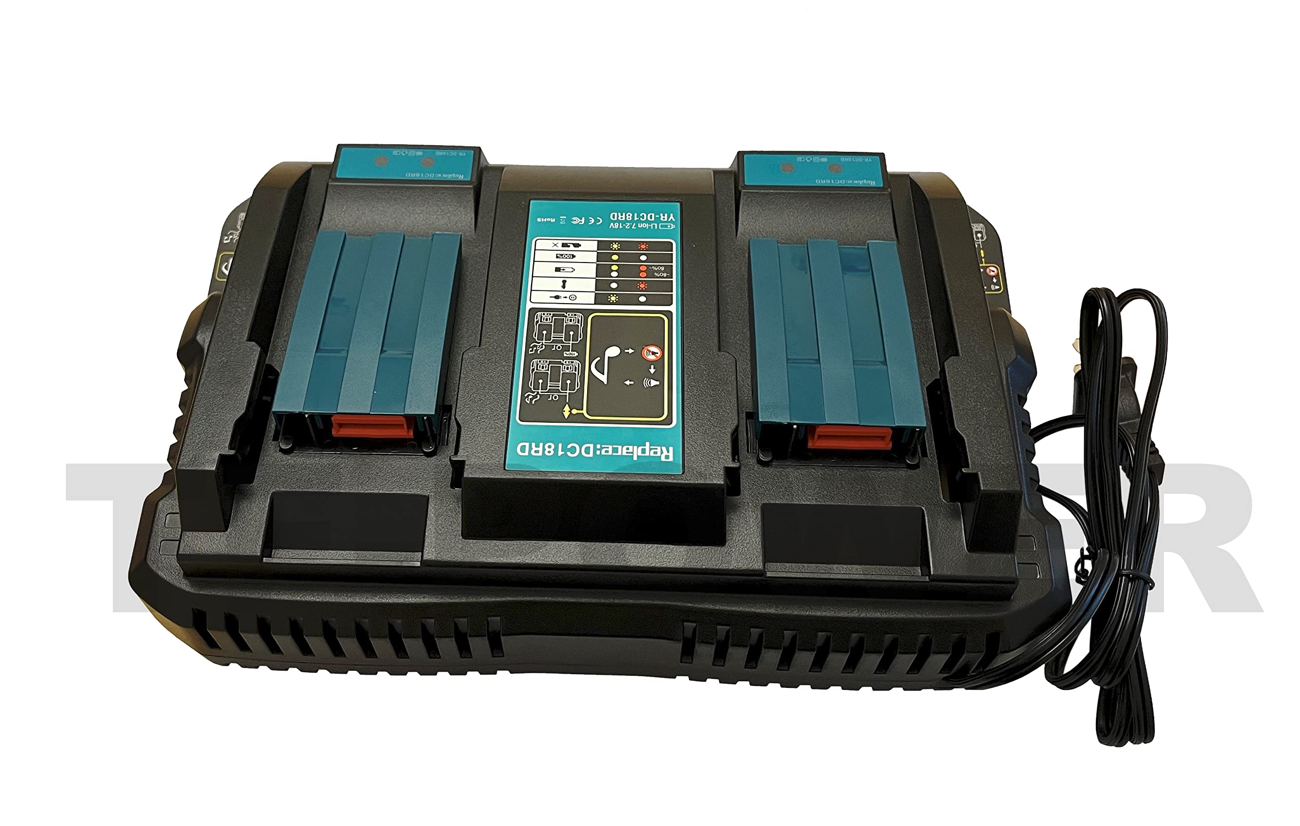 Makita DC18RD DC18RC DC18RA Replacement Charger 4A - Fast Charging for Makita BL1830 BL1840 BL1850 BL1815 Batteries (Model 194204-5 194205-3) - Perfect for Construction Sites, Workshops & DIY Projects