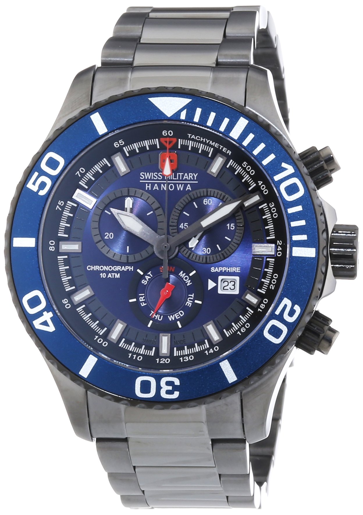 Swiss Military 6-5226-30-003 Men's Waterproof Gunmetal Chronograph Watch - Stylish Durable Timepiece for Outdoor, Business & Casual Wear