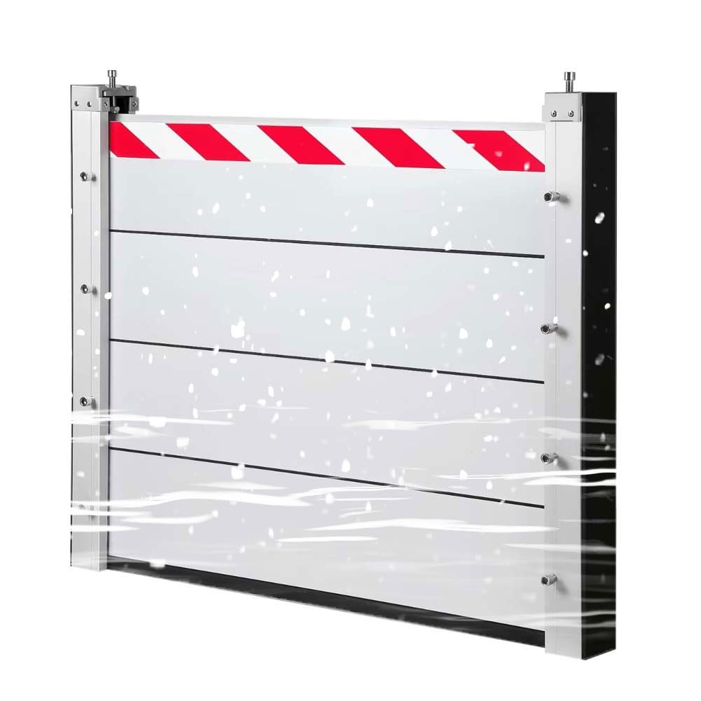 Aluminum Flood Protection Board 120x20/40/60/80cm - Heavy Duty Garage Door Flood Barrier & Home Door Shield - Waterproof Temporary Dam for Storm Protection (Perfect for Basements, Garages & Emergency Flood Prevention)