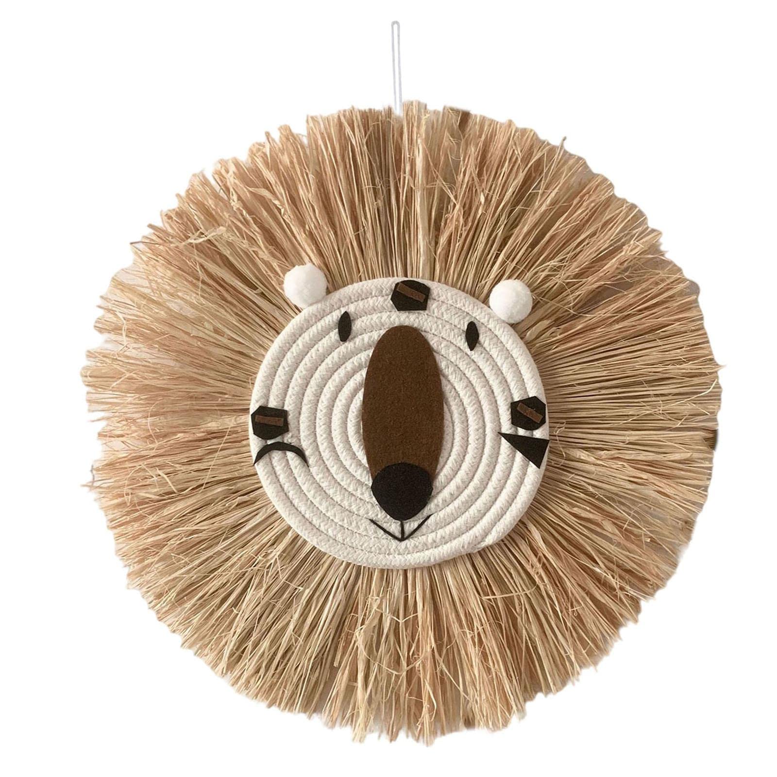 Handwoven Straw Wall Hanging Decor with Rope - Boho Chic Tapestry for Bedroom, Living Room & Nursery - Natural Fiber Art Craft for Home Decor & Wedding Backdrop