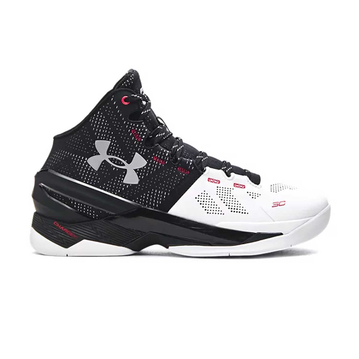 Curry 2 Retro Basketball Shoes - White & Black Men's High-Performance Sneakers for Indoor & Outdoor Court Play
